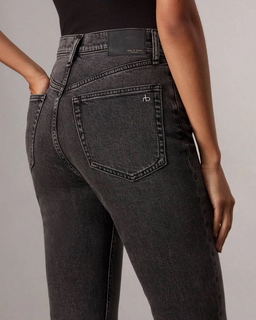 NWT Rag n Bone Peyton Bootcut Jean Vintage Stretch Denim inky Black Sz 24 womens