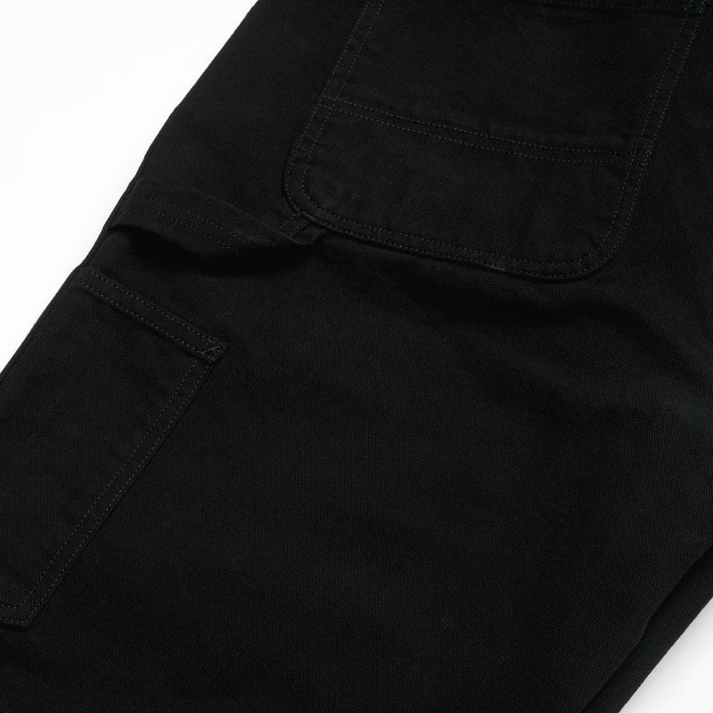 NWT Carhartt Wip Men Double Knee Black Rinsed Dearborn Canvas Pants Size 34