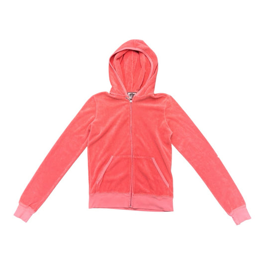 Pink Juicy Couture Vintage Made In USA Velour Zip Up Hoodie Sz M