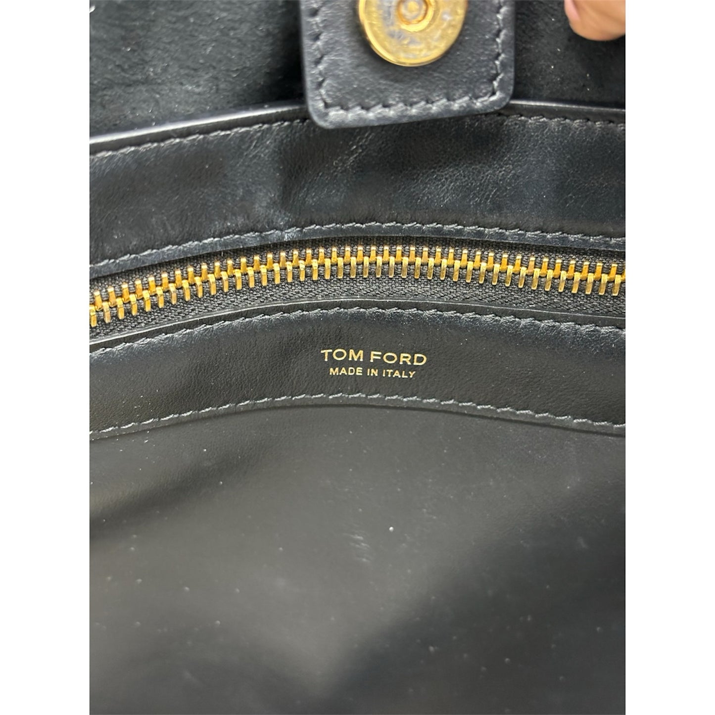 Tom Ford Women Black Gold Hardware Large Tote Handbag