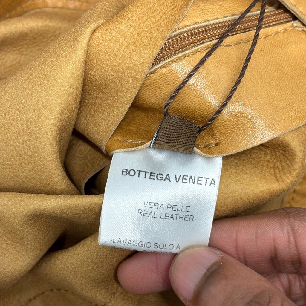 Vintage Bottega Veneta Leather Tan Women Shirt Sz 42 S