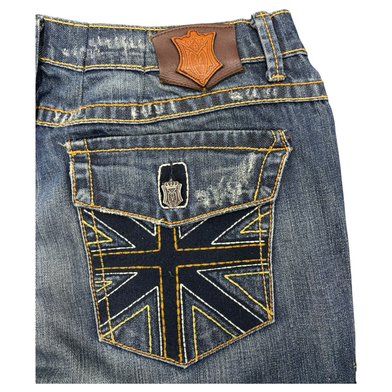 Vintage Monarch Made In USA Straight Leg Medium Wash W/ Embroidery Pocket 42W