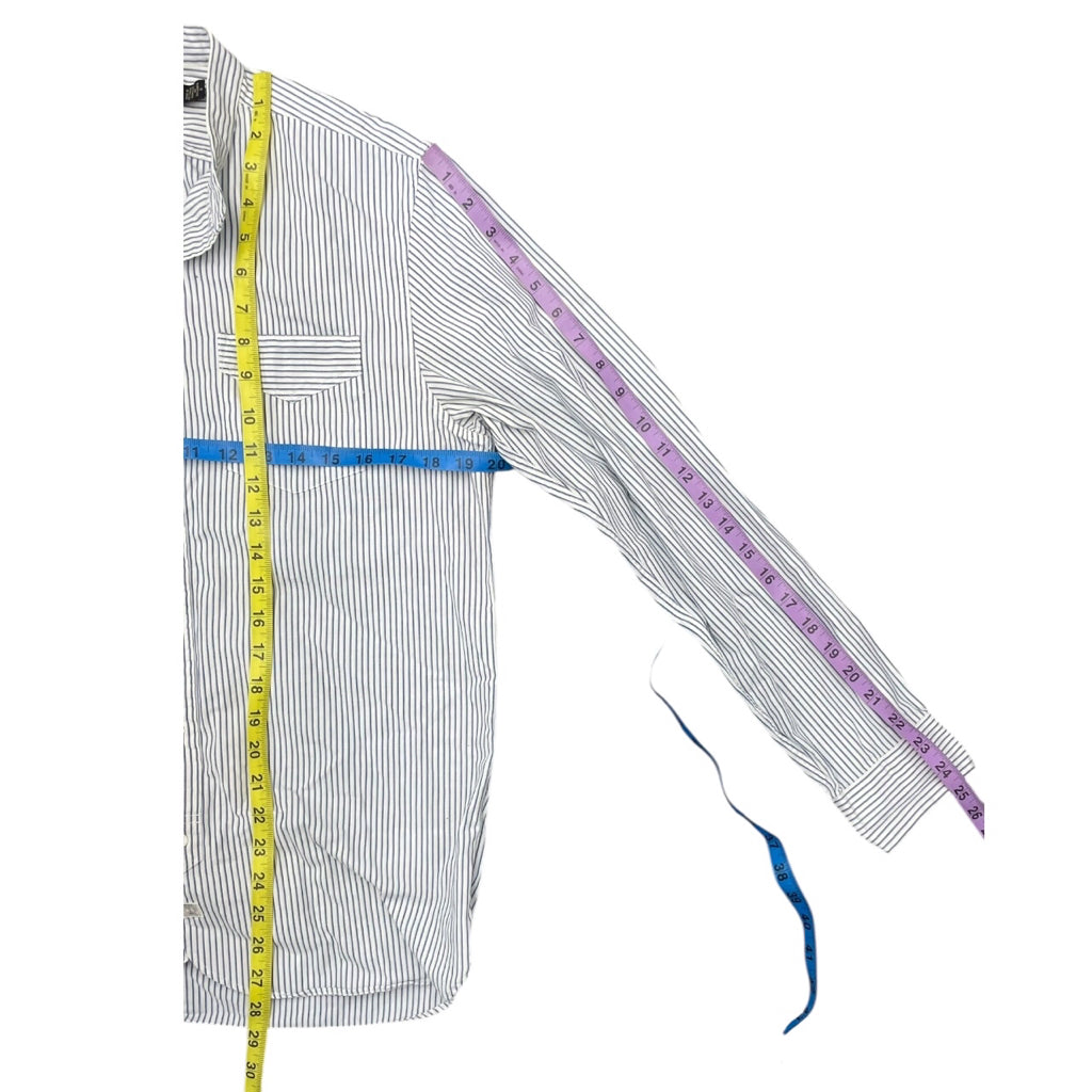 RRL Double RL Ralph Lauren White Blue Striped Long Sleeve Button Shirt Mens Sz M