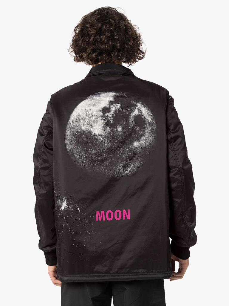 Valentino Garavani Black Logo Moon Print Waterproof WindbreakerJacket Mns Sz 46