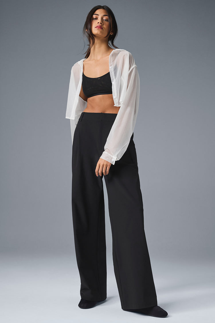 Alo Yoga Black High Waist Pursuit Women Trouser Regular Size M NWT