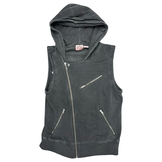 Juicy Couture Velour Black Zip Up Hoodie Sz XL
