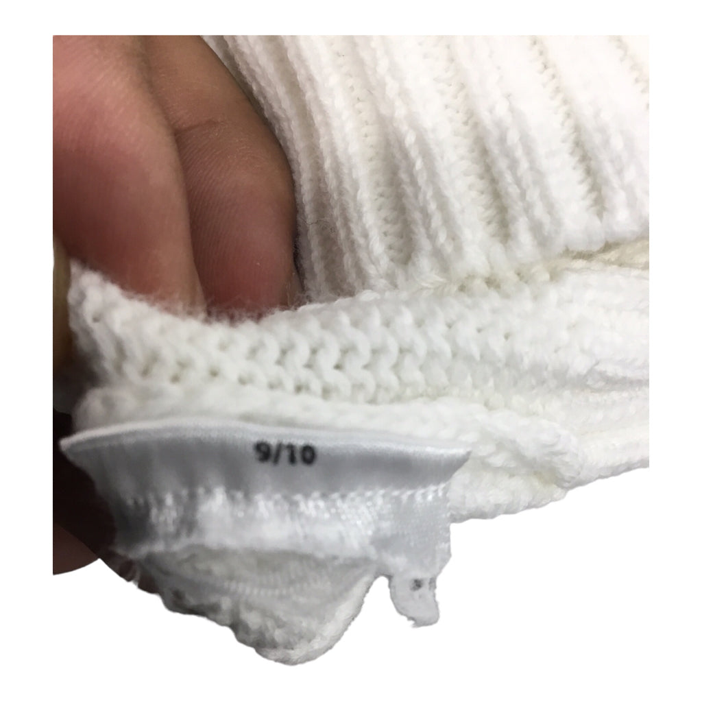 POLO RALPH LAUREN Classic Cable Knit White Navy Red Pullover Crewneck M Tennis Golf