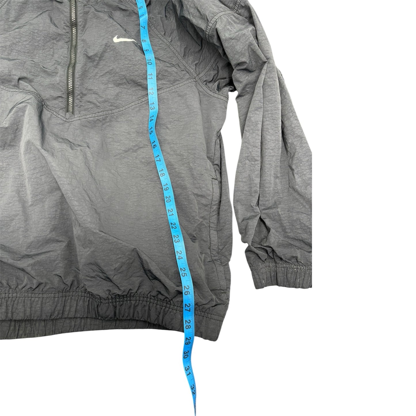 Nike X Stussy Windrunner Men Half Zip Lightweight Black Nylon Jacket Sz S
