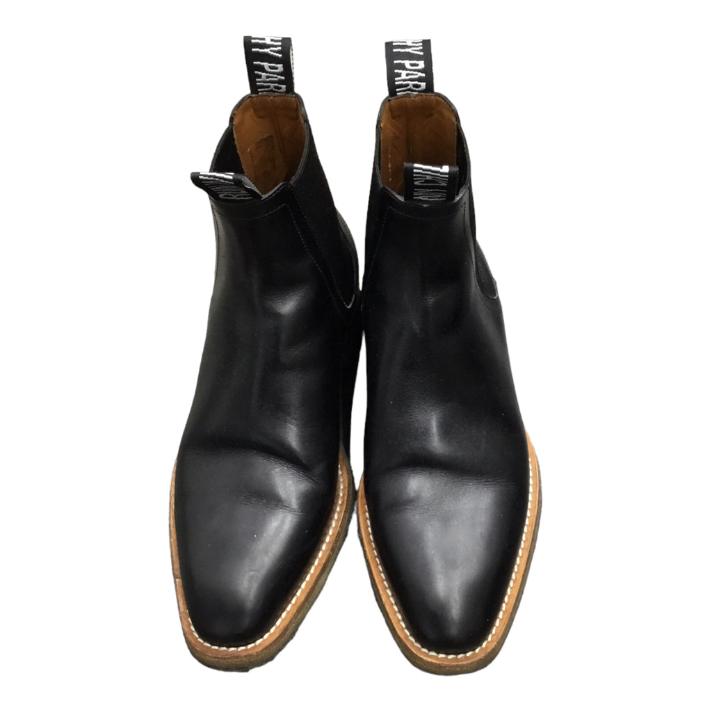 Givenchy Mens black chelsea leather pointy boots with logo slip on sz 7 y2k