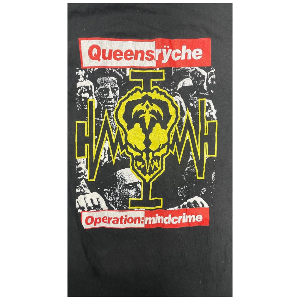 VINTAGE Handtex Made In USA 1988 Queensryche Black Graphic Shirt Men Sz S