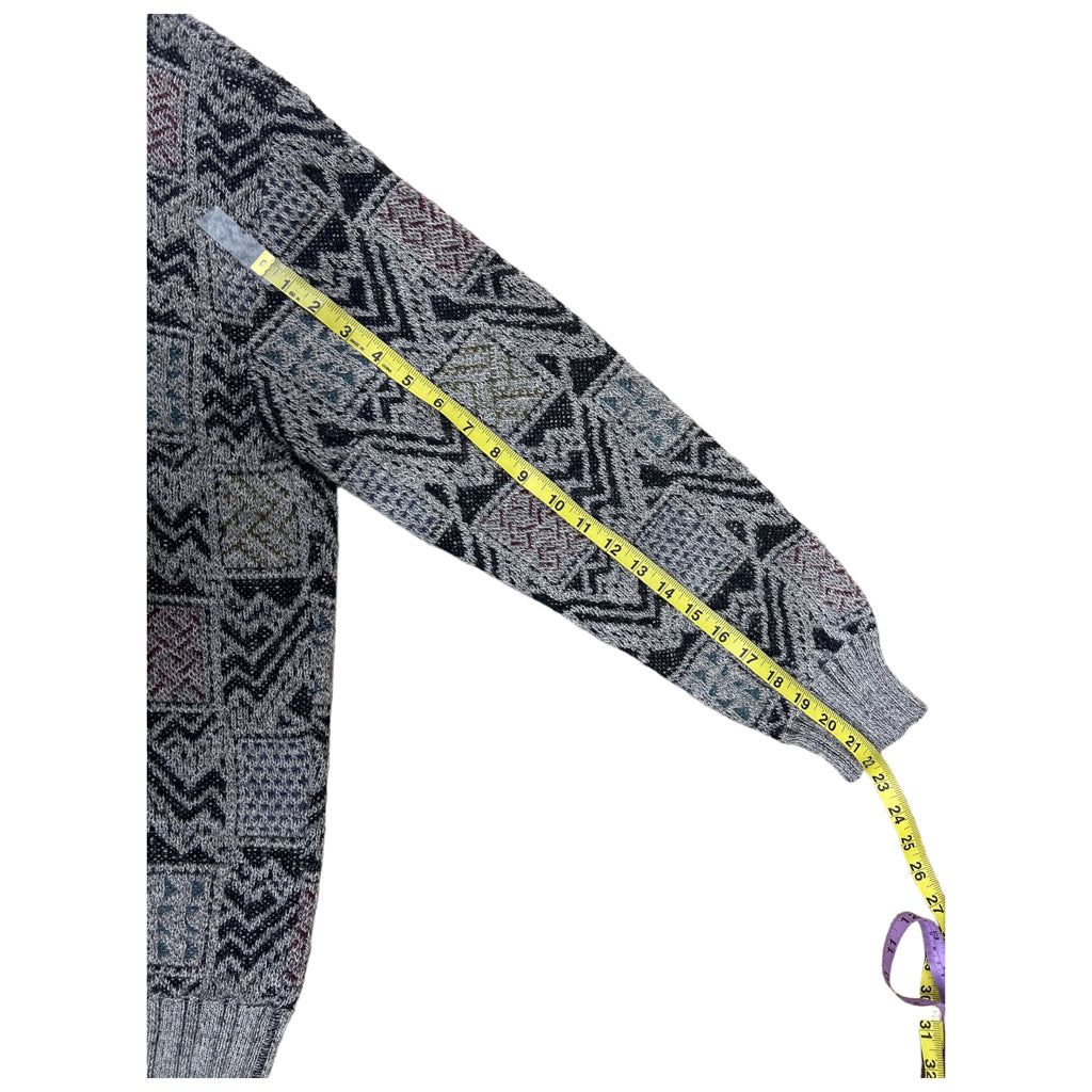 MISSONI Mens Wool Blend Alpaca Sweater Made In Italy Size 52 Gray Grey Black VTG