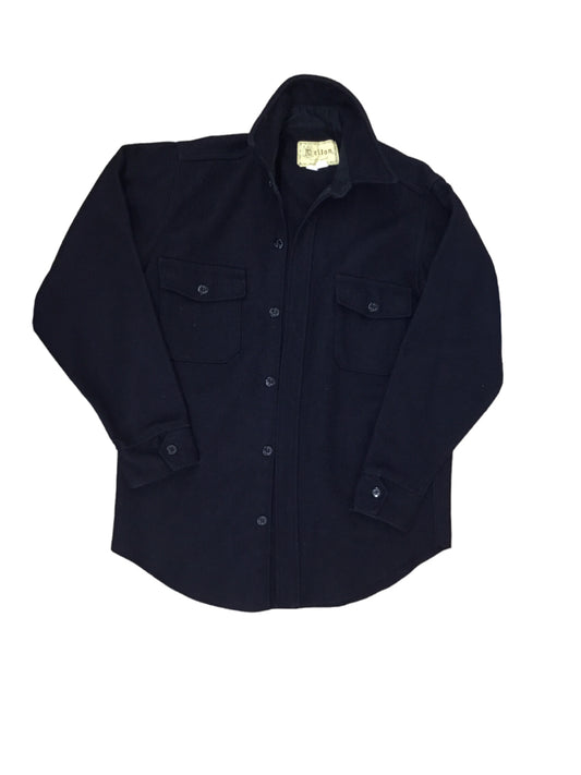 MELTON Shirt Jacket Mens Size M Navy Wool Formal