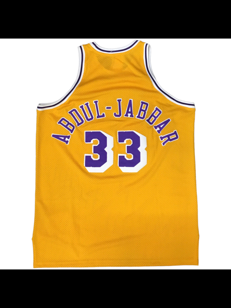 MITCHELL & NESS LAKERS ABDUL-JABBAR #33 Basketball Away Jersey Size XL Yellow