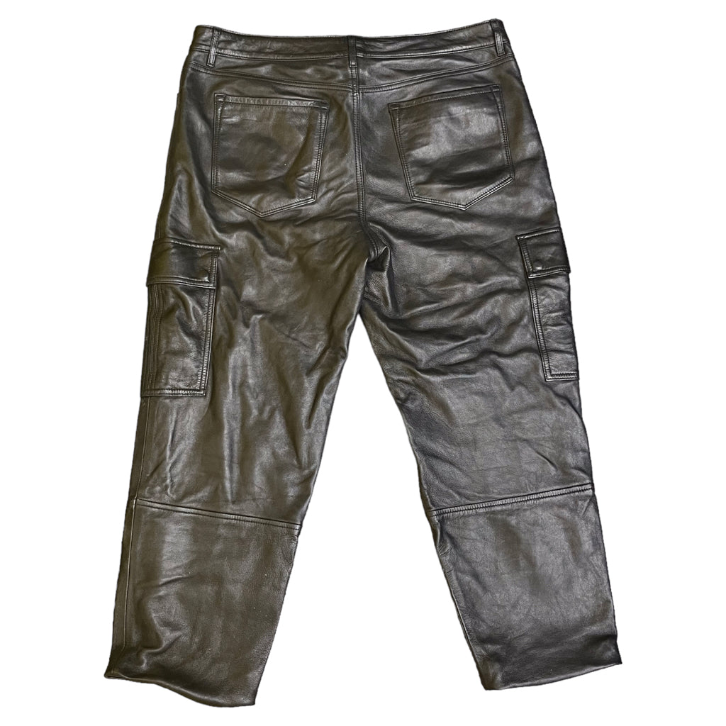 Club Monaco collection Lambskin leather women black blk pants size 10