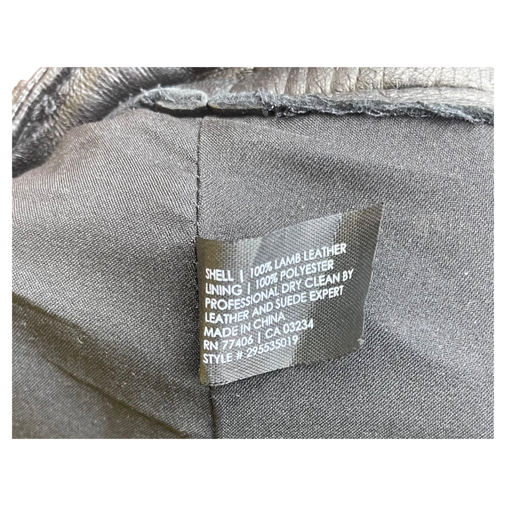 Club Monaco collection Lambskin leather women black blk pants size 10