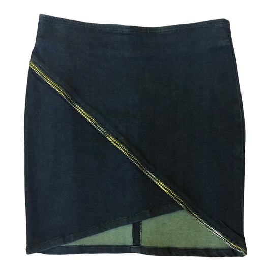 RtA Dark Wash Denim Jean Mini Asymmetrical Skirt Sz 4