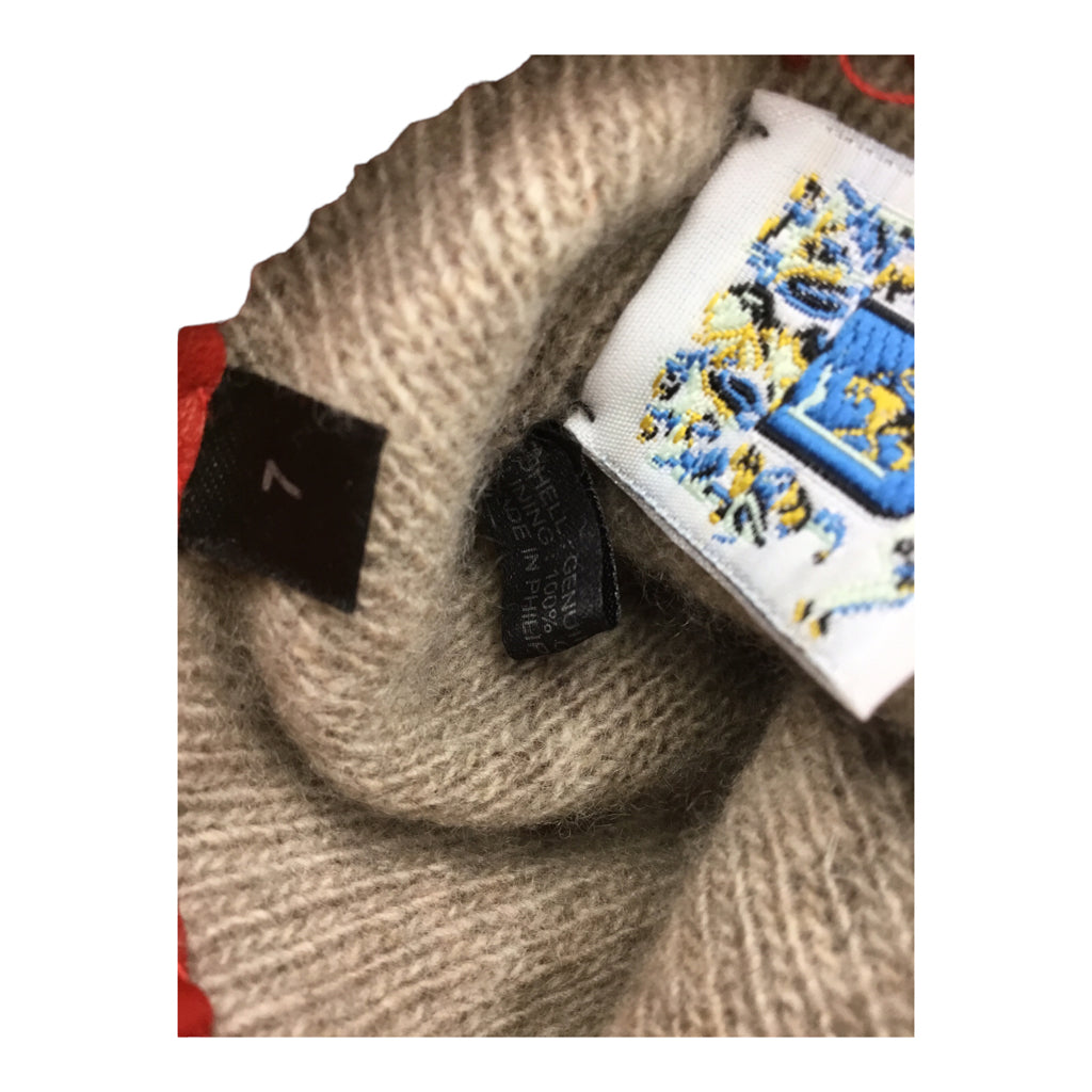 PORTOLANO Gloves Womens Size 7 Red 100% Genuine Leather Lining Winter