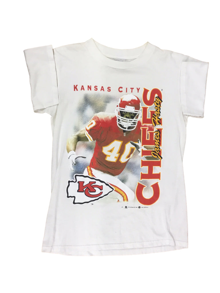 SPORT ATTACK  CHEIFS JAMES HASTY T-Shirt Mens Size M Cream 100% Cotton Y2K