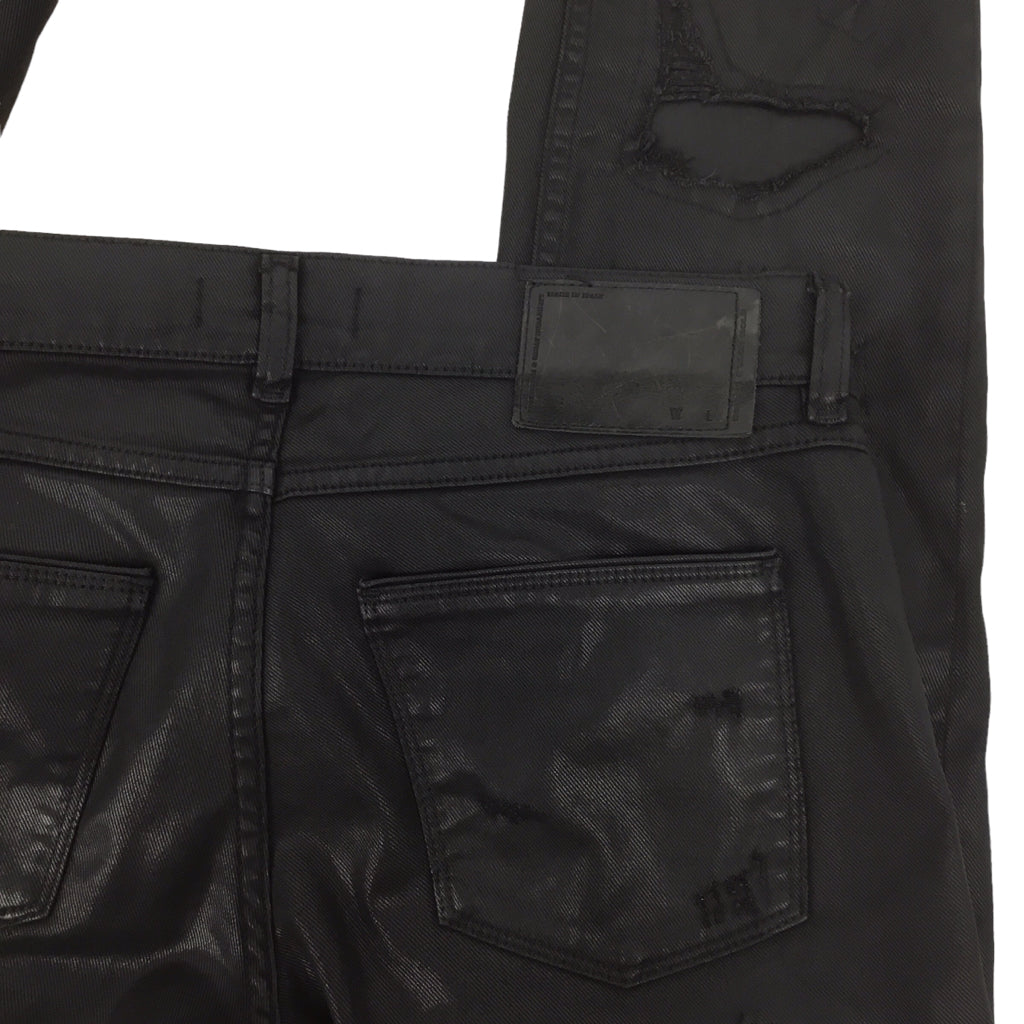 DIESEL BLACK GOLD Jeans Womens Denim Sz 26 Waxed Disstressed Straight