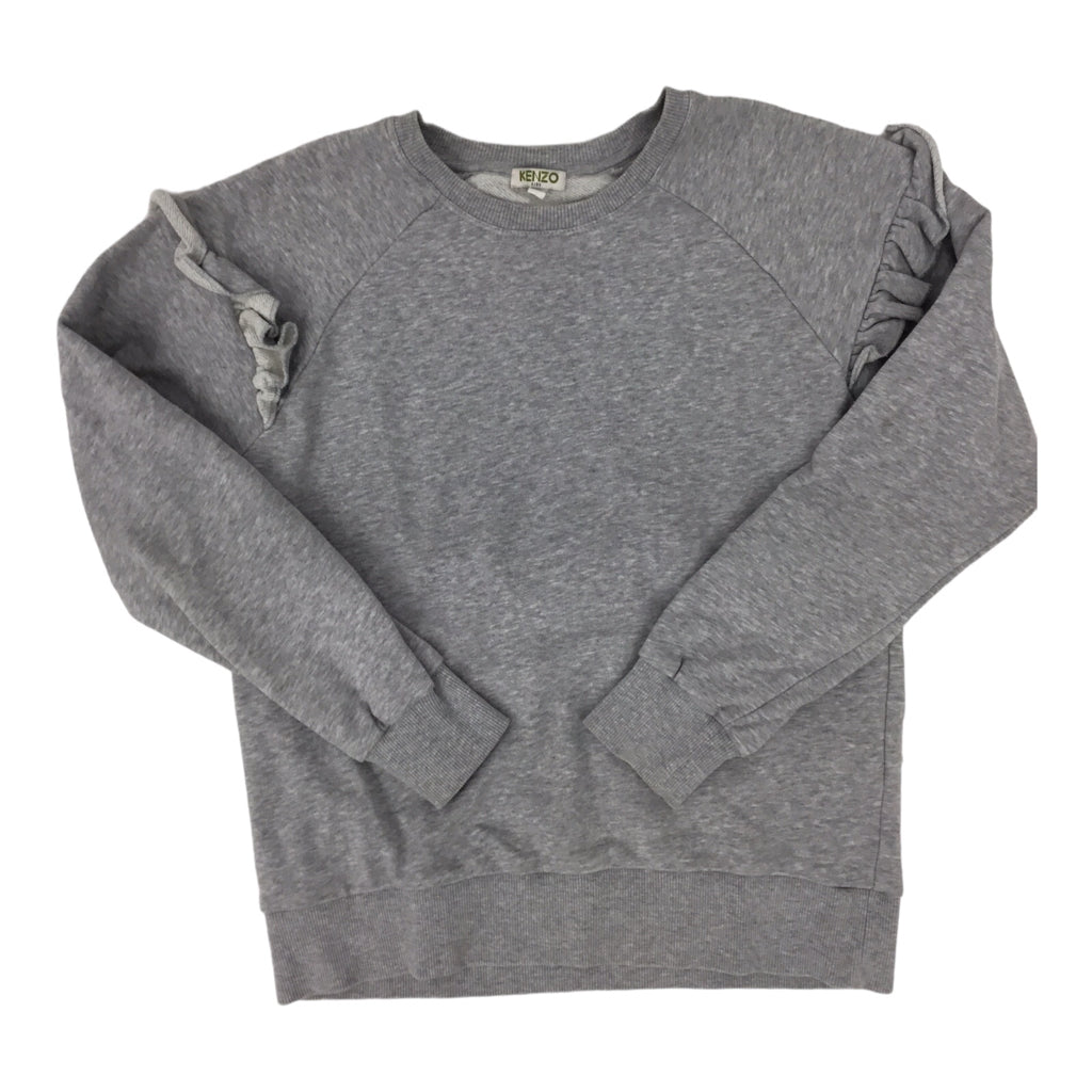 KENZO Pullover Gray Red Crewneck Sweater Longsleeve Kids Sz 14 XS Spellout Logo