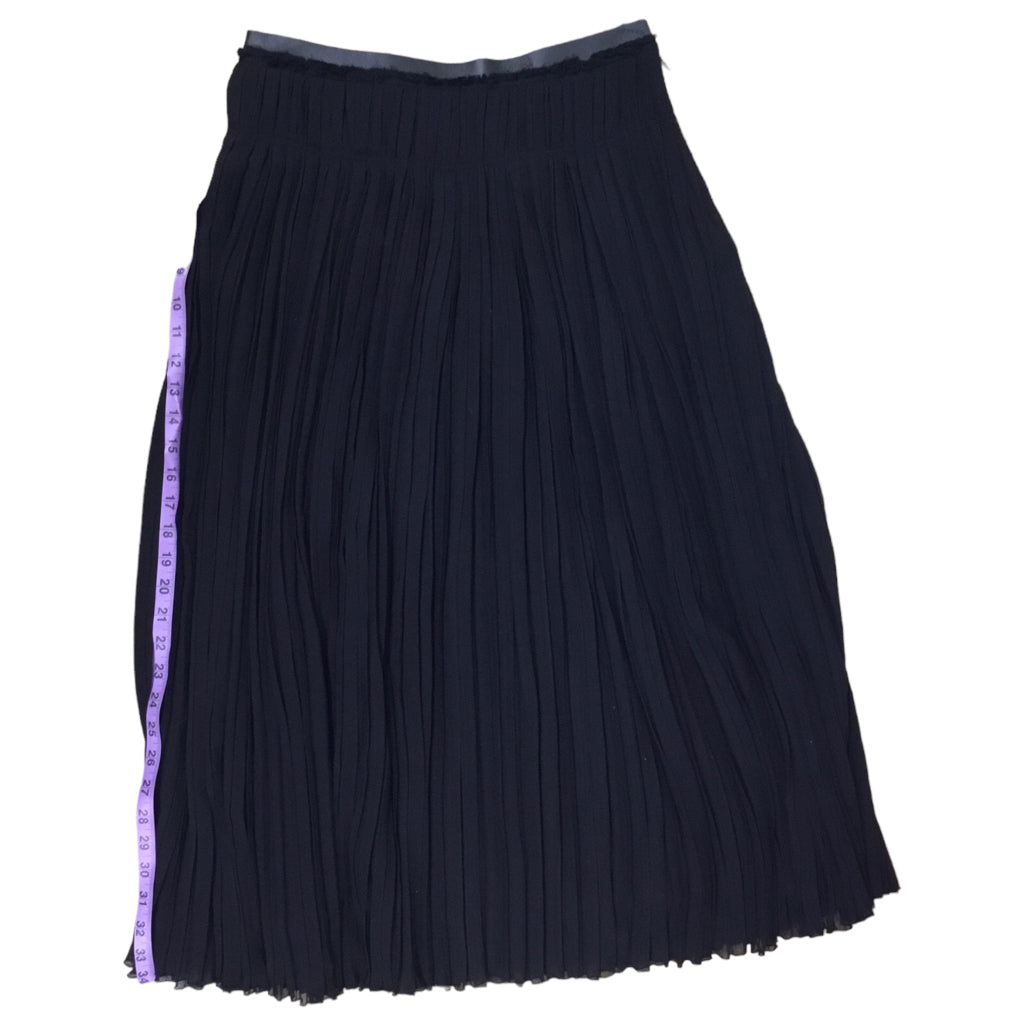 CHLOE Long Pleated Skirt Womens Size 38 Black 100% Virgin Wool Party Formal