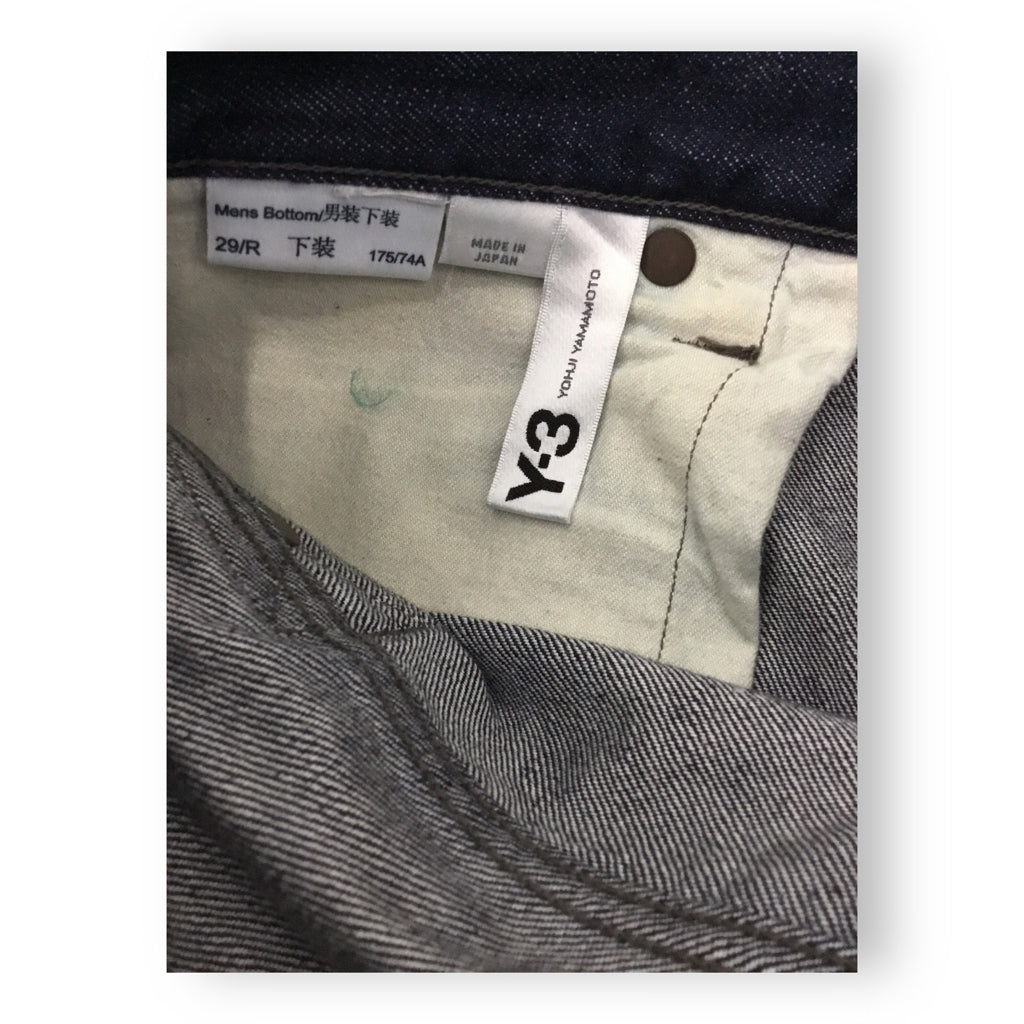 Y3 Slim Fit Jeans Mens Size 29 Blue Denim Luxury Streetwear Casual