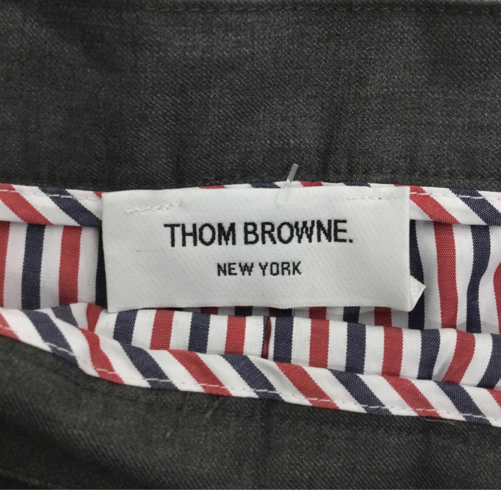 THOM BROWNE Gray Pleated Mini School Girl Skirt S 2 4