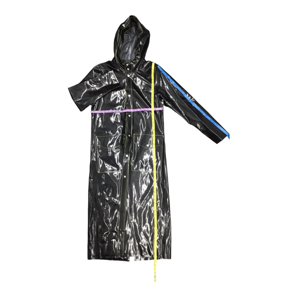 MARNI x STUTTERHEIM Rubberized Cotton Long Coat Jacket Black Pockets Hood sz S