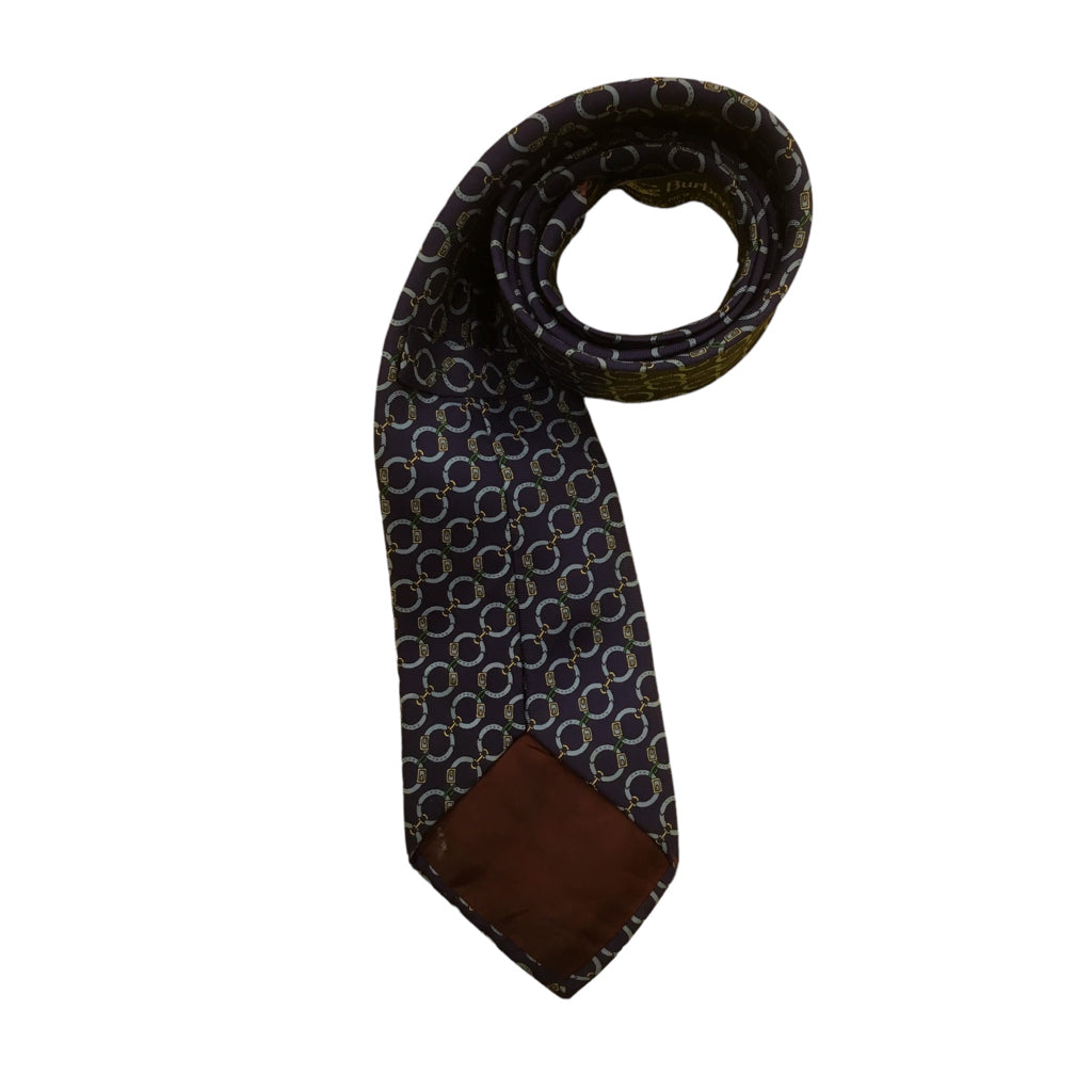 BURBERRYS SILK NECKTIE LONDON-NEWYORK-PARIS MADE IN ENGLAND DESIGNER