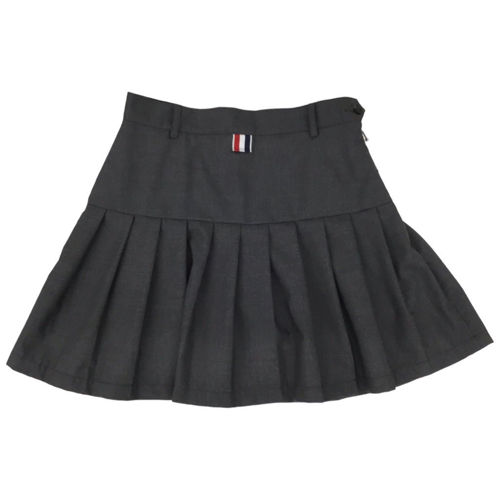 THOM BROWNE Gray Pleated Mini School Girl Skirt S 2 4