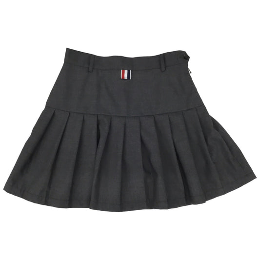 THOM BROWNE Gray Pleated Mini School Girl Skirt S 2 4
