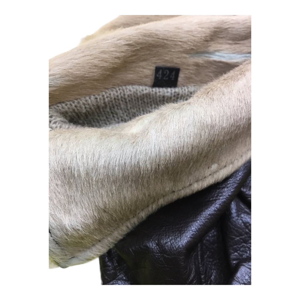 FENDI Gloves Womens Size 8 Brown 50% Cashmere Winter