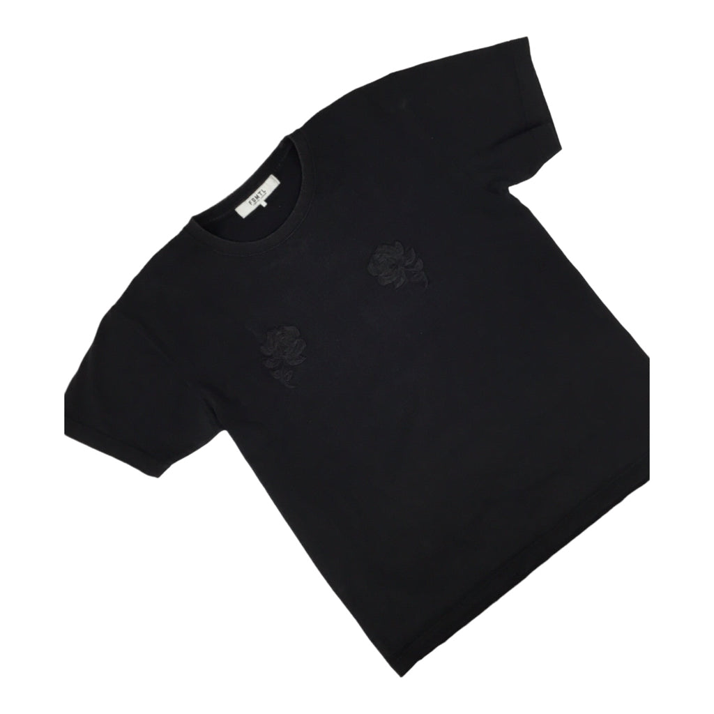 FDMTL Floral Embroidery T-Shirt Mens Size L Black Made In Japan Streetwear