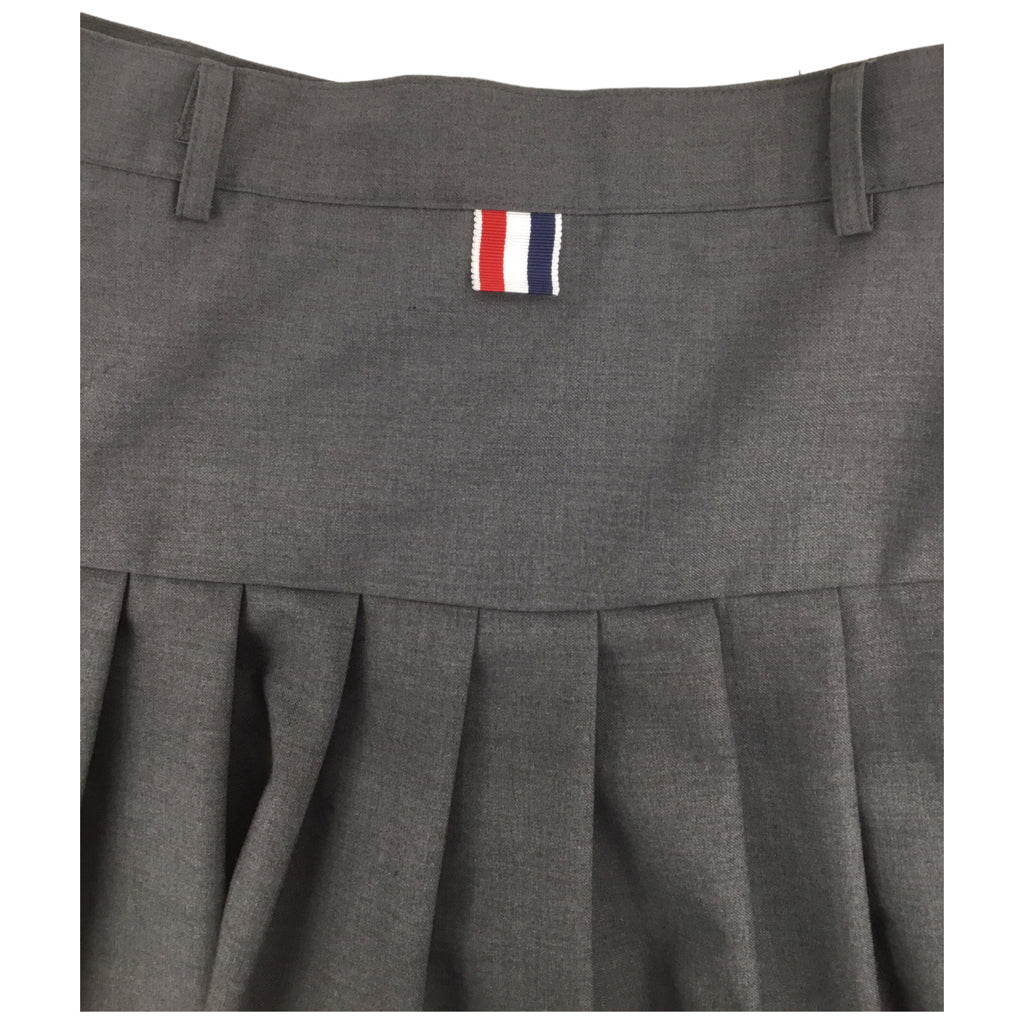 THOM BROWNE Gray Pleated Mini School Girl Skirt S 2 4