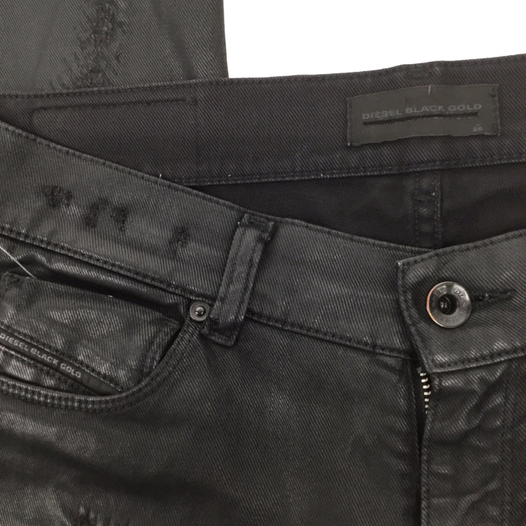 DIESEL BLACK GOLD Jeans Womens Denim Sz 26 Waxed Disstressed Straight