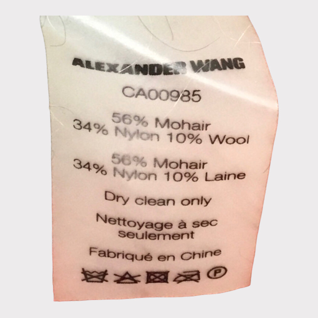 ALEXANDER WANG Mohair Stripped LS Sweater Size Large Red Gray Casual Designer
