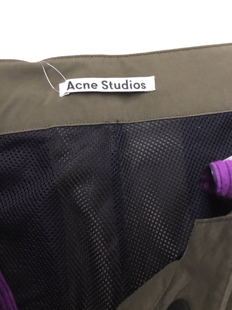 ACNE STUDIOS WIDE LEG MENS PANTS SIZE 38 OLIVE 100% POLYESTER CASUAL