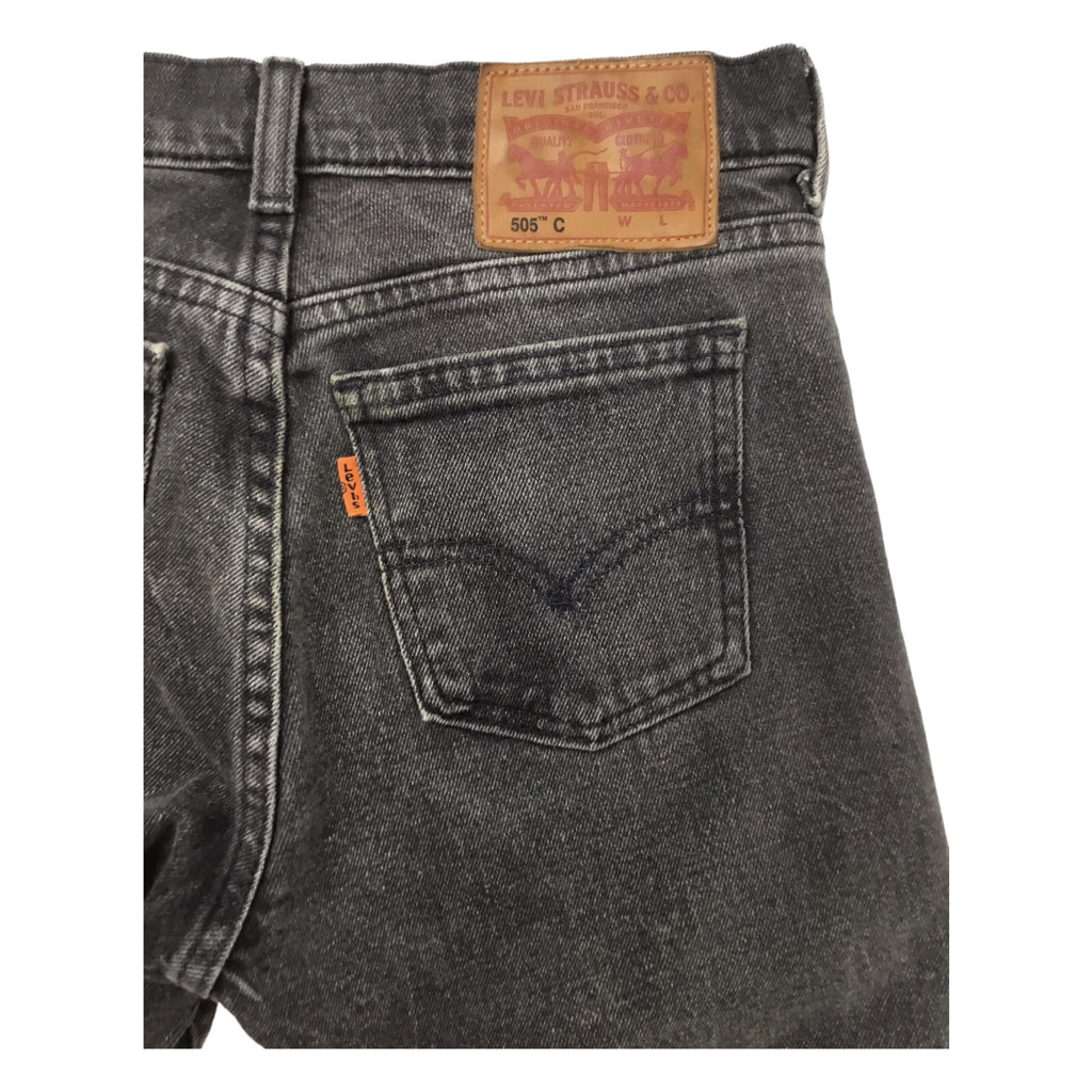 LEVI'S Vintage Orange Tab's 505 Ash Black Charcoal Denim Jeans sz 25