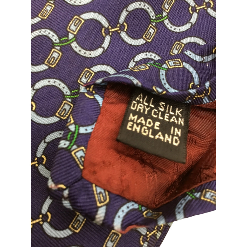 BURBERRYS SILK NECKTIE LONDON-NEWYORK-PARIS MADE IN ENGLAND DESIGNER