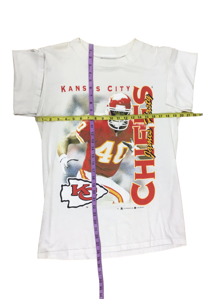 SPORT ATTACK  CHEIFS JAMES HASTY T-Shirt Mens Size M Cream 100% Cotton Y2K