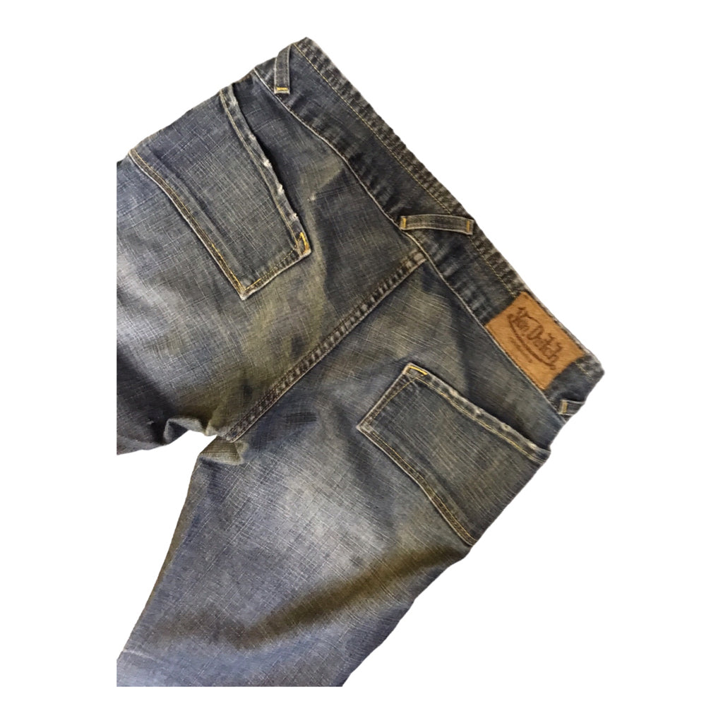 Von Dutch Y2k Low Rise Flares Vintage Denim Blue Womens Jeans Sz 28 RARE