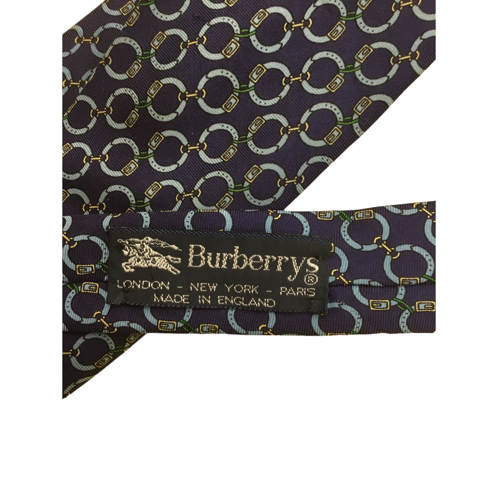 BURBERRYS SILK NECKTIE LONDON-NEWYORK-PARIS MADE IN ENGLAND DESIGNER