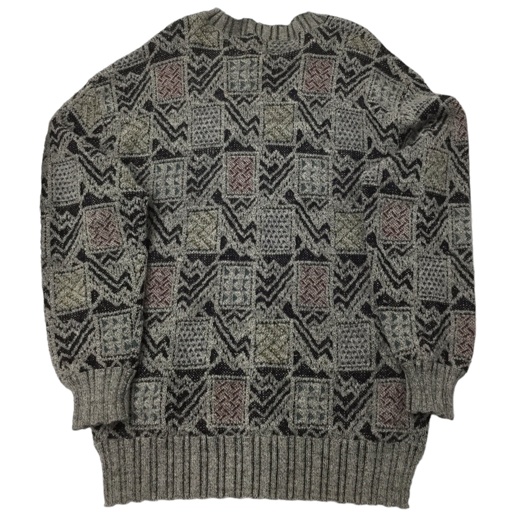 MISSONI Mens Wool Blend Alpaca Sweater Made In Italy Size 52 Gray Grey Black VTG