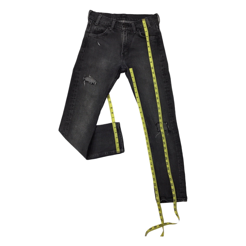 LEVI'S Vintage Orange Tab's 505 Ash Black Charcoal Denim Jeans sz 25