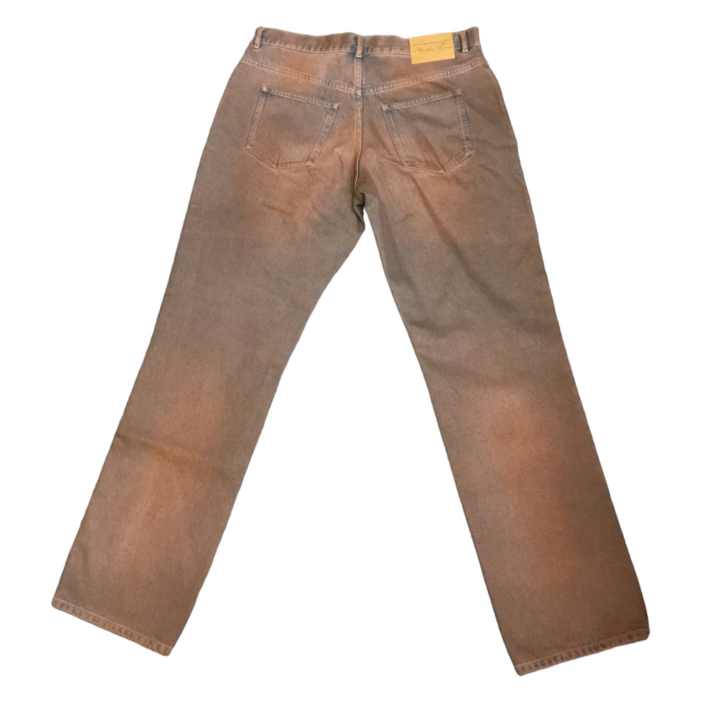 Martine Rose Blue/Brown Acid Wash Men Denim Jeans Size L Wide Straight y2k 90s
