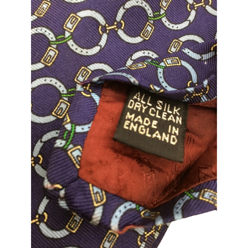 BURBERRYS SILK NECKTIE LONDON-NEWYORK-PARIS MADE IN ENGLAND DESIGNER