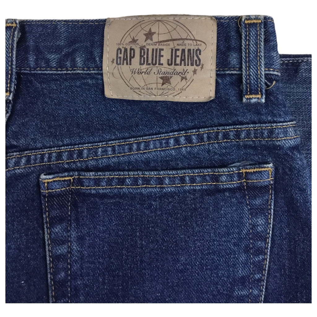 GAP Flare Denim Jeans Womens Size 0 Blue 100% Cotton Party Casual Vintage Y2K