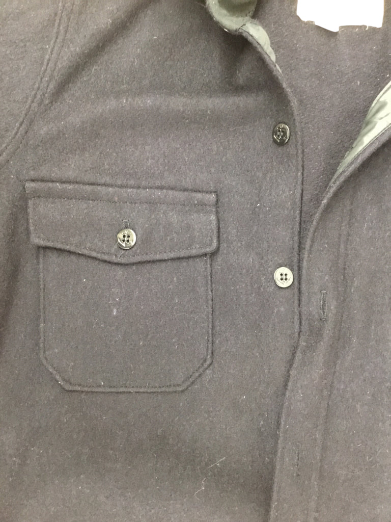 MELTON Shirt Jacket Mens Size M Navy Wool Formal