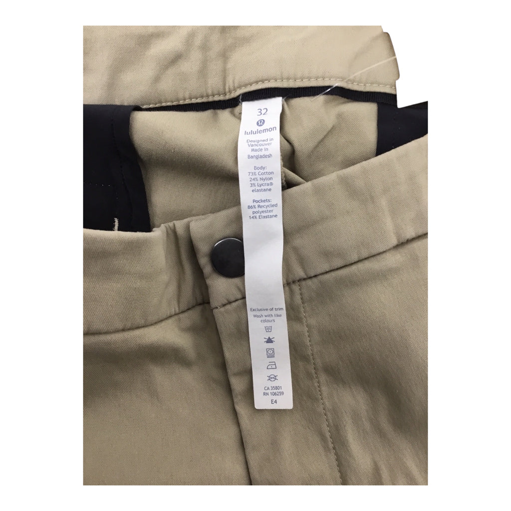 LuLulemon ABC Slim-Fit Warpstream Pants Mens Sz 32 Khaki