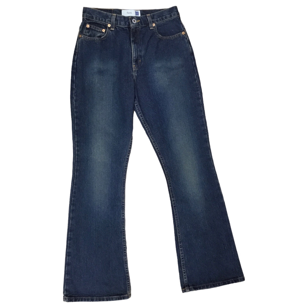 GAP Flare Denim Jeans Womens Size 0 Blue 100% Cotton Party Casual Vintage Y2K